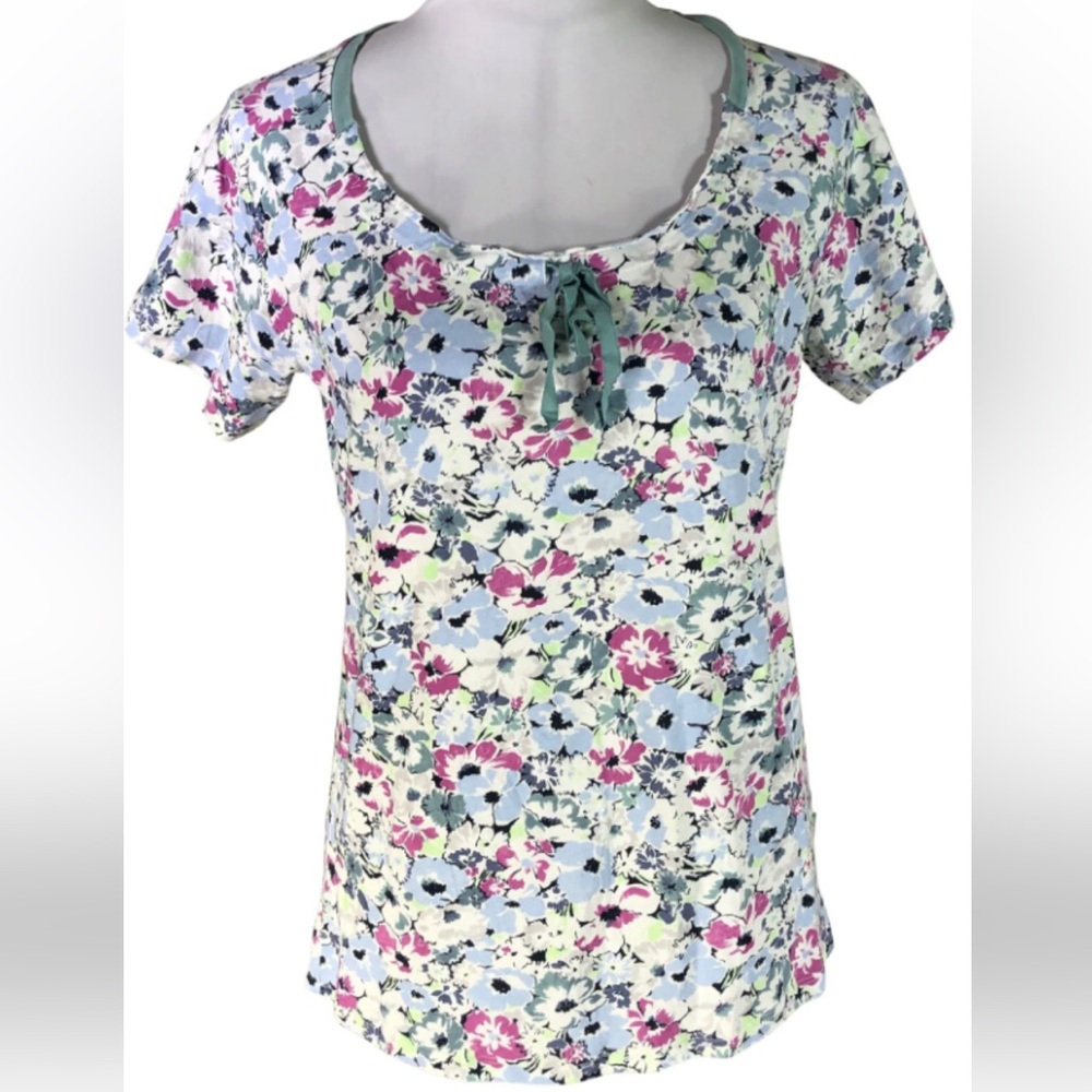 #30 Jackpot Organic Cotton Floral Print Short Sleeve Top Small